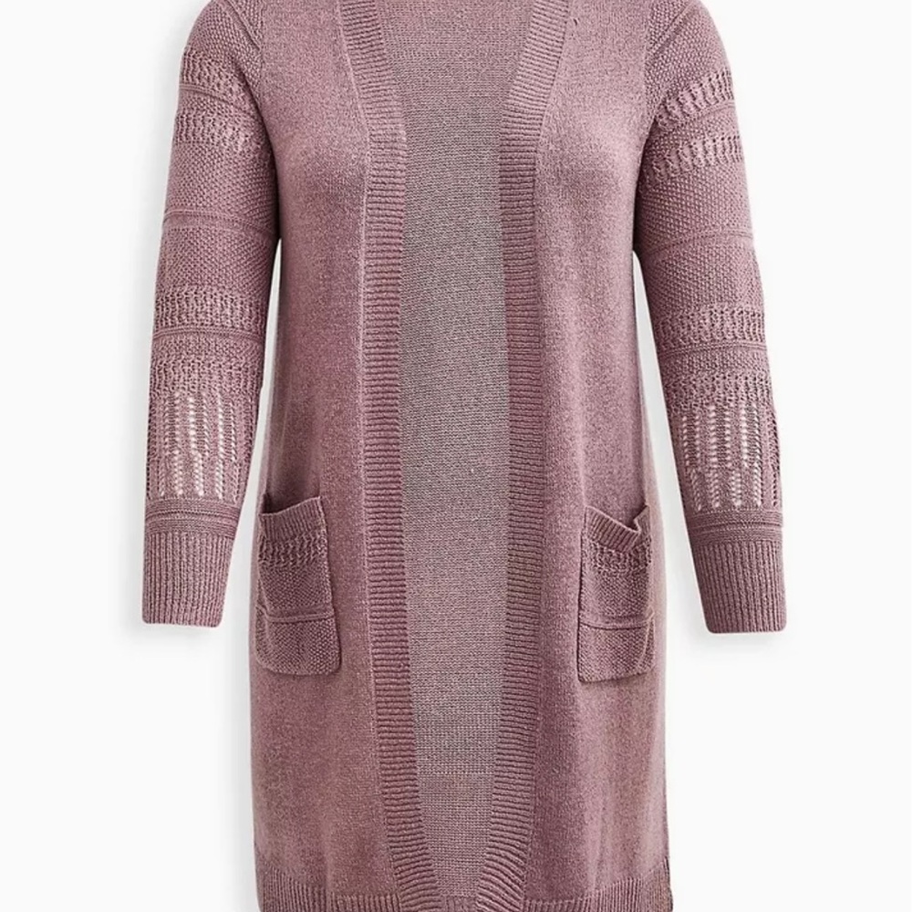 Torrid Purple Cardigan Sweater Long Knit Open Front NWT 3x